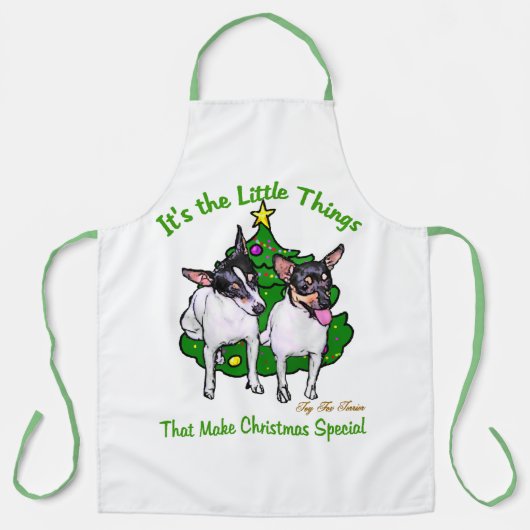 Speelgoed Fox Terrier Kerstmis Schort (Voorkant)