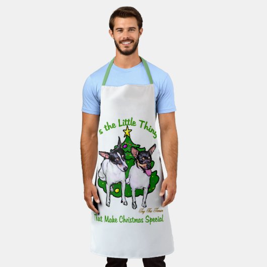 Speelgoed Fox Terrier Kerstmis Schort (Gedragen)