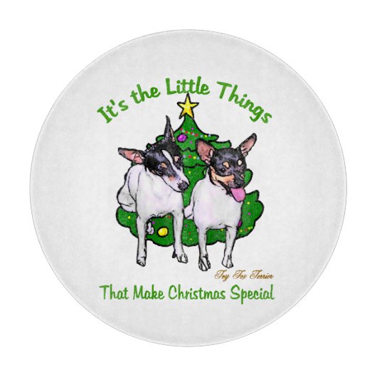 Speelgoed Fox Terrier Kerstmis Snijplank (Voorkant)