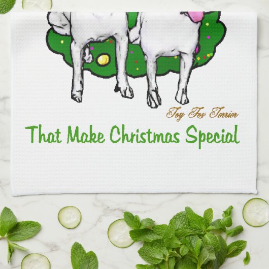 Speelgoed Fox Terrier Kerstmis Theedoek (Gevouwen)