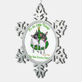Speelgoed Fox Terrier Kerstmis Tin Sneeuwvlok Ornament (Rechts)