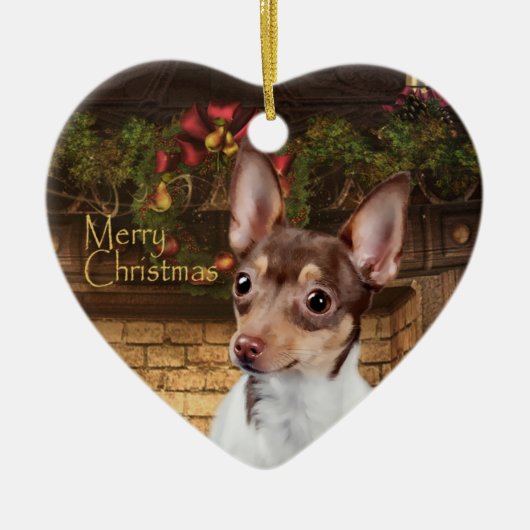 Speelgoed Fox Terrier-kerstversiering Keramisch Ornament (Voorkant)