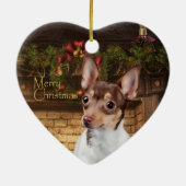 Speelgoed Fox Terrier-kerstversiering Keramisch Ornament (Achterkant)