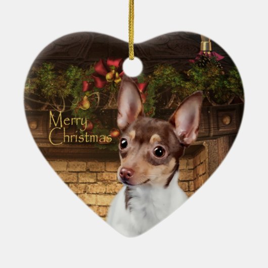 Speelgoed Fox Terrier-kerstversiering Keramisch Ornament (Achterkant)