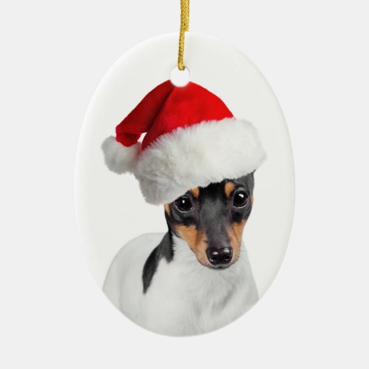 Speelgoed Fox Terrier-kerstversiering Keramisch Ornament (Voorkant)