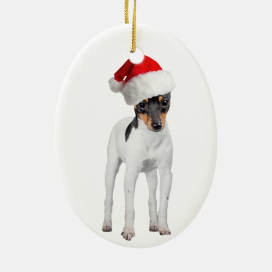 Speelgoed Fox Terrier-kerstversiering Keramisch Ornament (Achterkant)