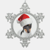 Speelgoed Fox Terrier-kerstversiering Tin Sneeuwvlok Ornament (Voorkant)