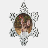 Speelgoed Fox Terrier-kerstversiering Tin Sneeuwvlok Ornament (Rechts)