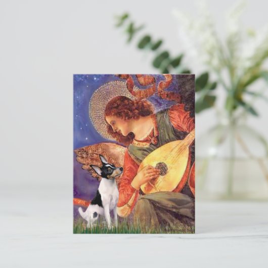 Speelgoed Fox Terrier - Mandolin Angel Briefkaart (Staand voorkant)