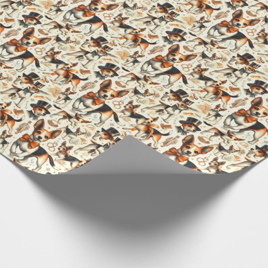 Speelgoed Fox Terrier Naadloos Cadeaupapier (Hoek)