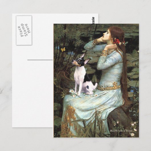 Speelgoed Fox Terrier - Ophelia Zittend Briefkaart (Voorkant / Achterkant)