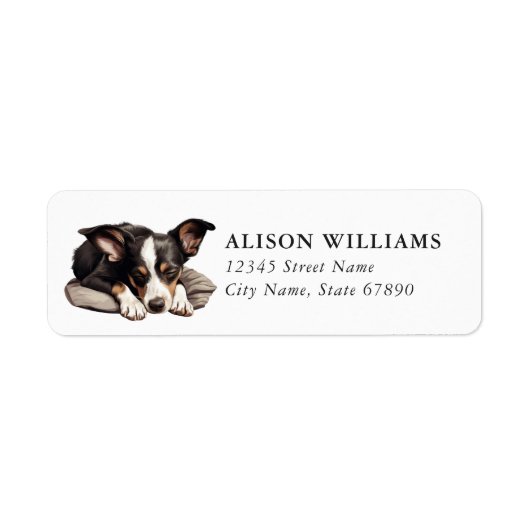 Speelgoed Fox Terrier Retour Adreslabels Etiket (Voorkant)