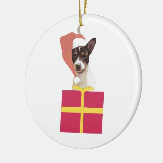 Speelgoed Fox Terrier Santa Hat Ornament (Links)