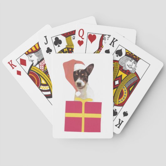 Speelgoed fox Terrier Santa Hat-speelkaarten Pokerkaarten (Achterkant)