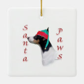 Speelgoed Fox Terrier Santa Paws Keramisch Ornament (Achterkant)
