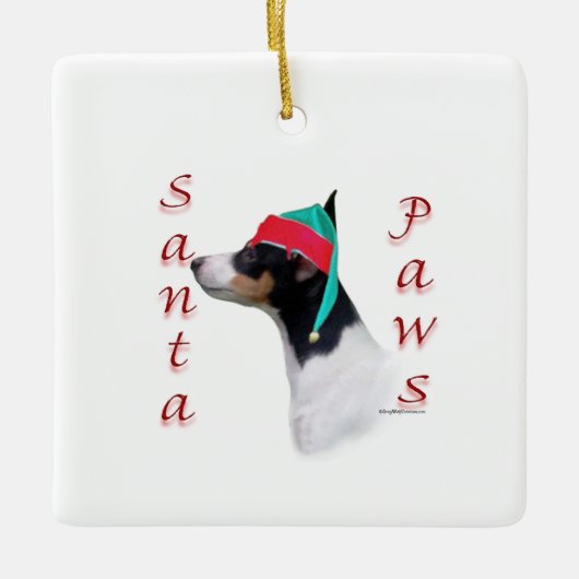 Speelgoed Fox Terrier Santa Paws Keramisch Ornament (Voorkant)