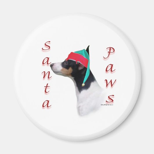 Speelgoed Fox Terrier Santa Paws Magneet (Voorkant)