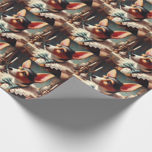  Speelgoed Fox Terrier schilderij Cadeaupapier (Hoek)