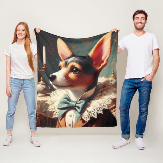 Speelgoed Fox Terrier schilderij Fleece Deken (In situ)