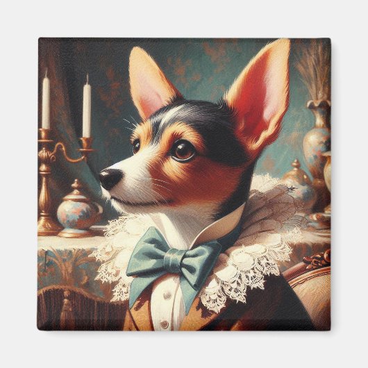  Speelgoed Fox Terrier schilderij Magneet (Voorkant)