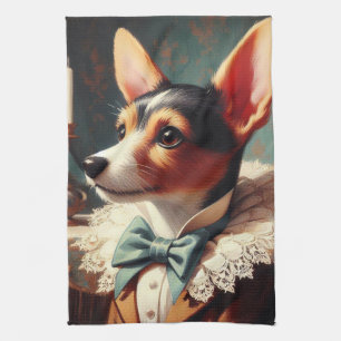 Speelgoed Fox Terrier schilderij Theedoek