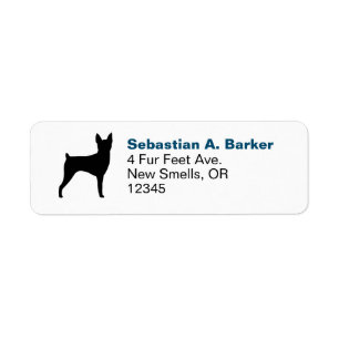 Speelgoed Fox Terrier Silhouette Return Address Cu Etiket
