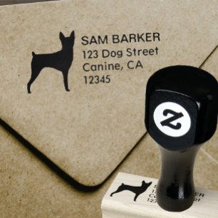 Speelgoed Fox Terrier Silhouette Return-adres Rubberstempel