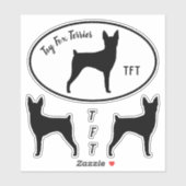 Speelgoed Fox Terrier Silhouettes Dogs Vinyl Stick Sticker (Vel)