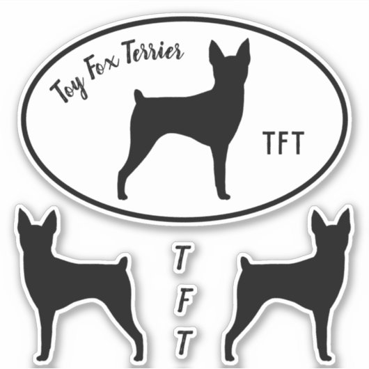Speelgoed Fox Terrier Silhouettes Dogs Vinyl Stick Sticker (Voorkant)