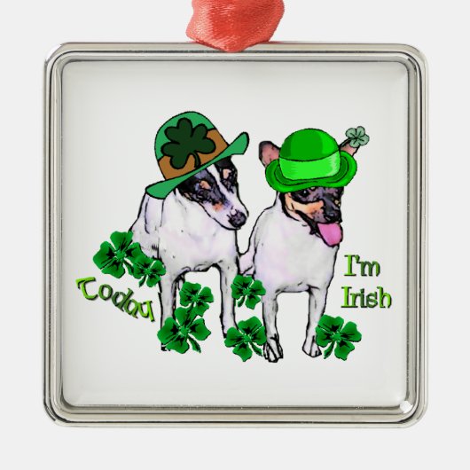 Speelgoed Fox Terrier St Pattys Metalen Ornament (Voorkant)