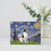 Speelgoed Fox Terrier - Sterrennacht Briefkaart (Staand voorkant)