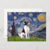 Speelgoed Fox Terrier - Sterrennacht Briefkaart (Voorkant / Achterkant)