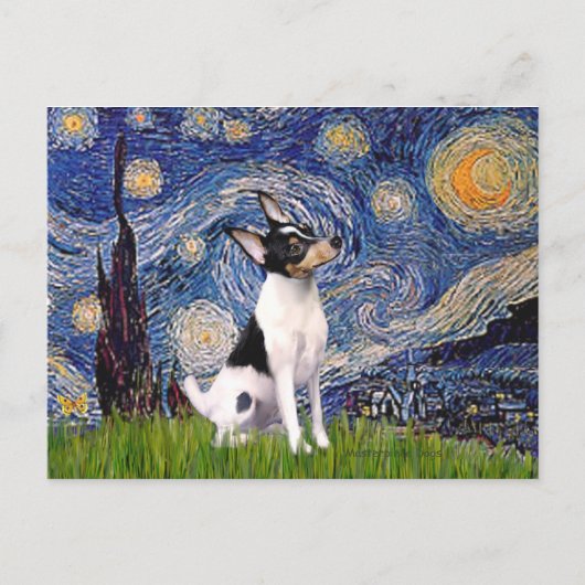 Speelgoed Fox Terrier - Sterrennacht Briefkaart (Voorkant)