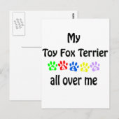 Speelgoed Fox Terrier Walks Design Briefkaart (Voorkant / Achterkant)