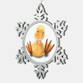 Speelgoed Geel met kerstversiering Tin Sneeuwvlok Ornament (Rechts)