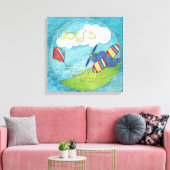 Speelgoed, gemengd media canvas afdruk (Insitu (Woonkamer))