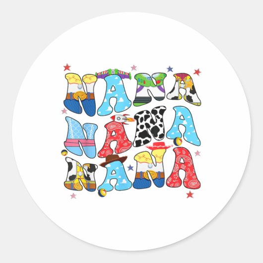 Speelgoed Grappig Nana verhaal Oma Opa Moederdag F Ronde Sticker (Voorkant)