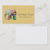  speelgoed, handgemaakt speelgoed en voorwerpen va visitekaartje (Voorkant / Achterkant)