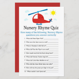 Speelgoed helikopter Nursery Rhyme Quiz baby showe