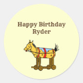 Speelgoed Horse  Art Bewerkbaar Western Ronde Sticker (Voorkant)