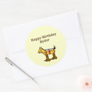 Speelgoed Horse  Art Bewerkbaar Western Ronde Sticker