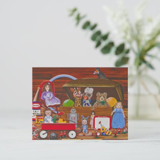 "Speelgoed in de zolder" Briefkaart (Staand voorkant)