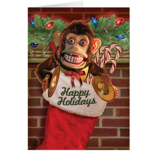 Speelgoed Jolly Chimp in de opslag van kerst Kaar (Voorkant)