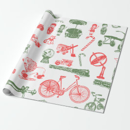  Speelgoed kerstcadeaus rood groen wit Cadeaupapier