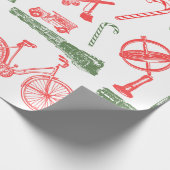 Speelgoed kerstcadeaus rood groen wit Cadeaupapier (Hoek)