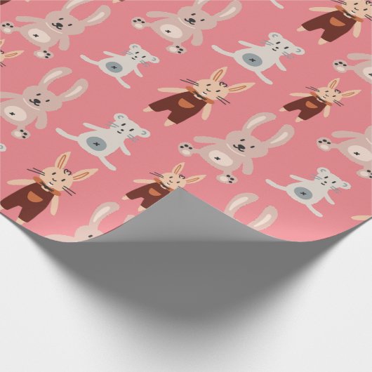 Speelgoed kinderen roze Teddy Bear Cadeaupapier (Hoek)