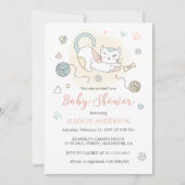 Speelgoed kleine kitten Baby Girl Shower Kaart (Voorkant)