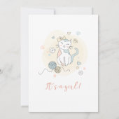 Speelgoed kleine kitten Baby Girl Shower Kaart (Achterkant)