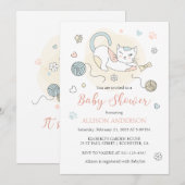 Speelgoed kleine kitten Baby Girl Shower Kaart (Voorkant / Achterkant)