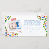 Speelgoed Kleurengoed Transport Baby Boy Foto gebo Aankondiging (Achterkant)